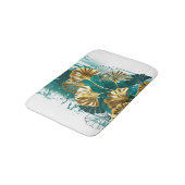 Tapis De Bain Branche avec Feuilles d'or Ginko Biloba (Angle)