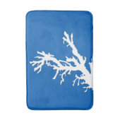 Tapis De Bain Branche de corail - blanc sur bleu cobalt (Devant (Vertical))