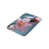 Tapis De Bain Branche de fleurs de pêche et ciel bleu (Angle)