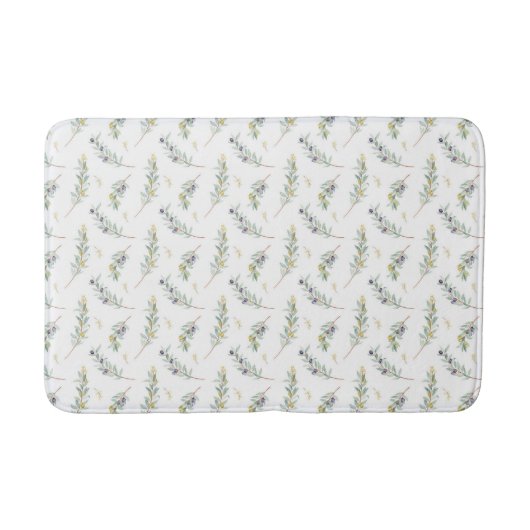 Tapis De Bain Branche d'olive Neutre Botanique (Devant)