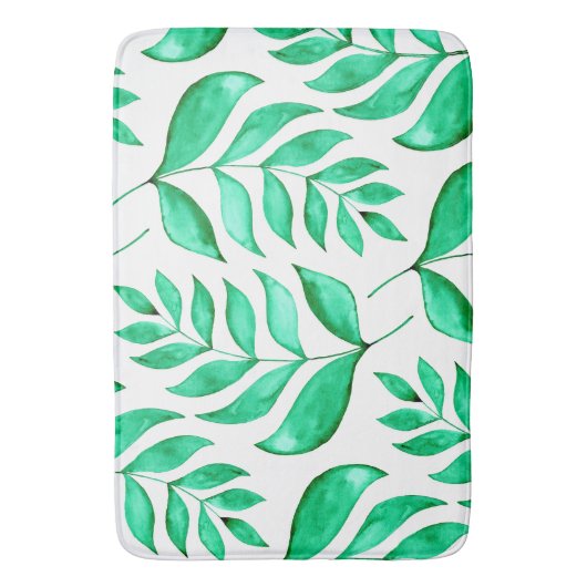 Tapis De Bain Branches d'aquarelle simples - vert (devant Vertical)