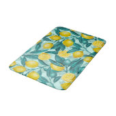Tapis De Bain Branches de citron bleu et jaune (Angle)