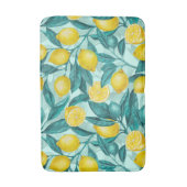Tapis De Bain Branches de citron bleu et jaune (Devant (Vertical))