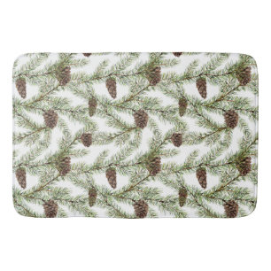 Tapis De Bain Branches de cônes de pin et de pin