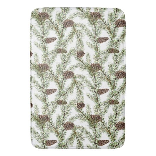 Tapis De Bain Branches de cônes de pin et de pin (devant Vertical)