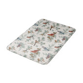 Tapis De Bain Branches d'oiseaux et de pins d'hiver Motif (Angle)
