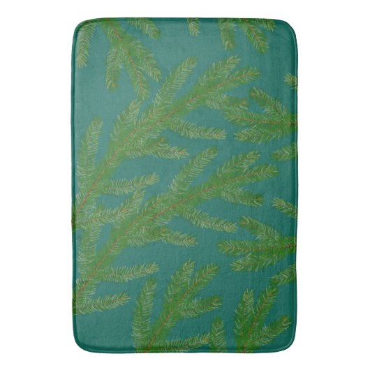 Tapis De Bain Branches Festive Green Fir Tree (devant Vertical)
