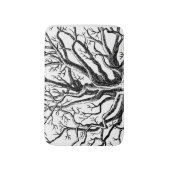 Tapis De Bain Branches rustiques Abstraites en noir et blanc (Devant (Vertical))