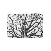 Tapis De Bain Branches rustiques Abstraites en noir et blanc (Devant)