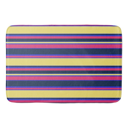 Tapis De Bain Brayures rose, jaune et bleue (Devant)