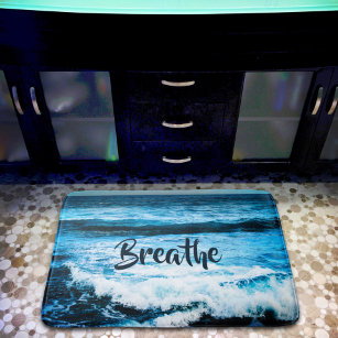 Tapis De Bain "Breathe" Hawaii Turquoise Blue Ocean Waves Photo