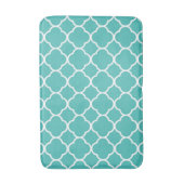 Tapis De Bain Bright Teal Quatrefoil Pattern (Devant (Vertical))