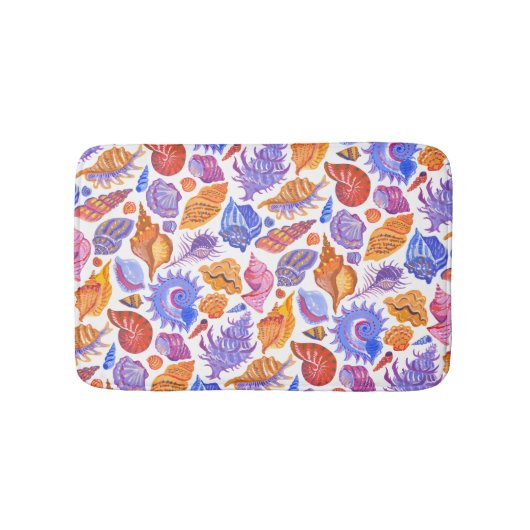 Tapis De Bain Bright tropical seashell, main-drawn (Devant)
