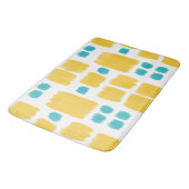 Tapis De Bain Bright Turquoise et Jaune formes peintes (Angle)