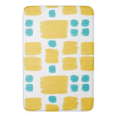 Tapis De Bain Bright Turquoise et Jaune formes peintes (devant Vertical)