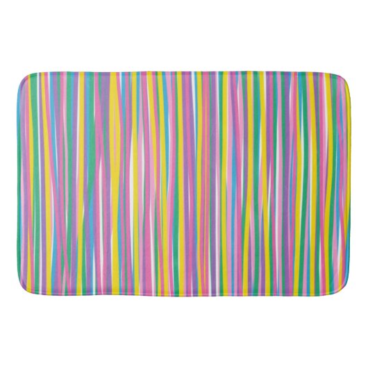 Tapis De Bain Bright Vertical Summer Stripes (Devant)