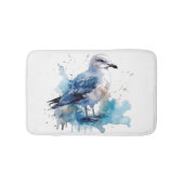 Tapis De Bain Brise océanique : Aquarelle Mouette (Devant)