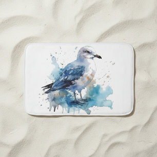 Tapis De Bain Brise Océanique : Goéland à l'aquarelle