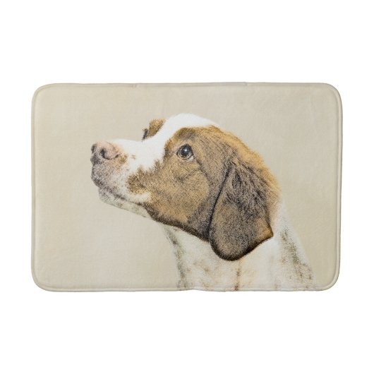 Tapis De Bain Brittany Peinture - Cute Original Chien Art (Devant)