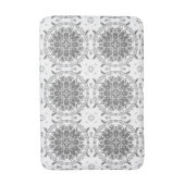 Tapis De Bain Broderie anglaise grise et blanche damassée (Devant (Vertical))