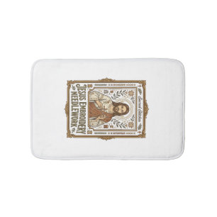 Tapis De Bain Broderie Jésus Travail à l'aiguille Jésus Broderie
