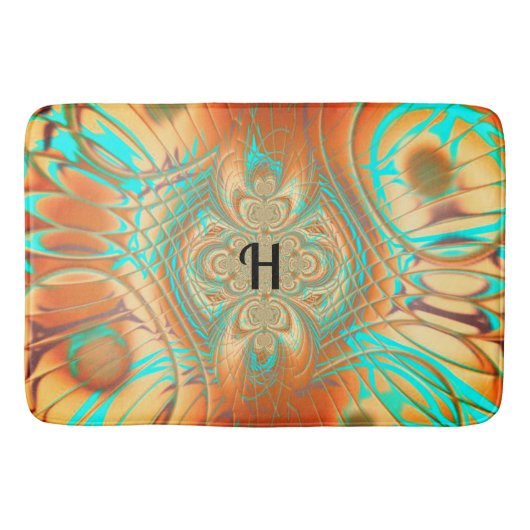 Tapis De Bain Bronze de cuivre et d'Aqua (Devant)