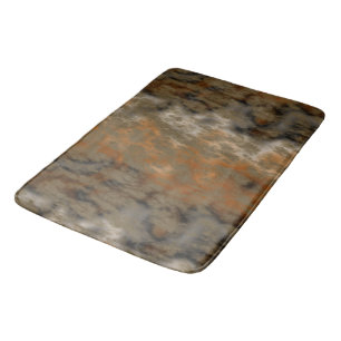 Tapis De Bain Bronze et marbre de cuivre Abstrait