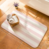 Tapis De Bain Brousse Rose Et Blanc Large Bandes Nom Du Monogram