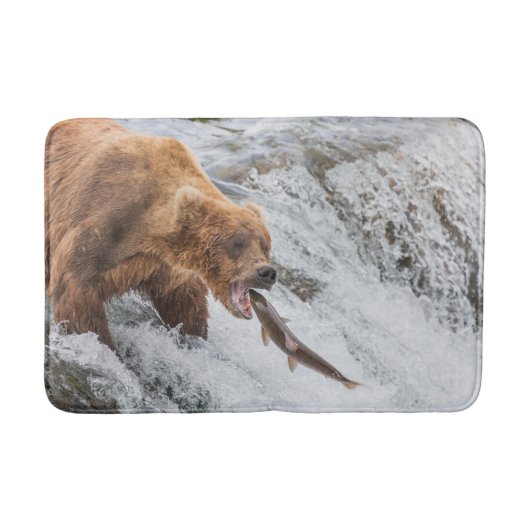 Tapis De Bain Brown Bear Catches Red Salmon (Devant)