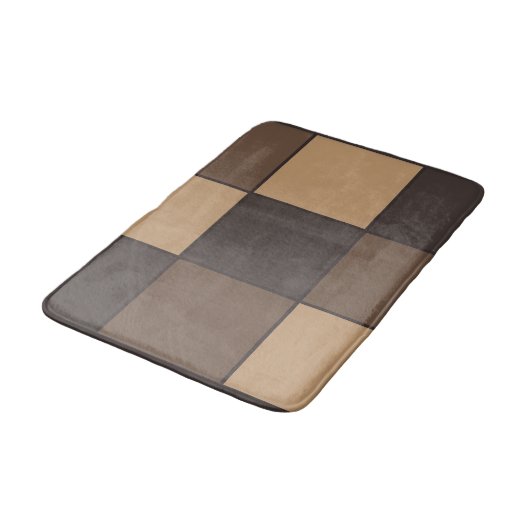 Tapis De Bain Brown Checkers (Angle)