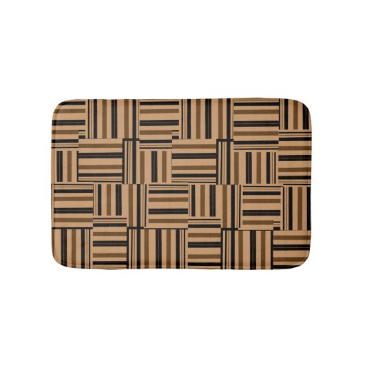 Tapis De Bain Brown et noire Faux Bois Bain Mats (Devant)