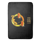 Tapis De Bain Brown et or Libra signe zodiaque noir (devant Vertical)