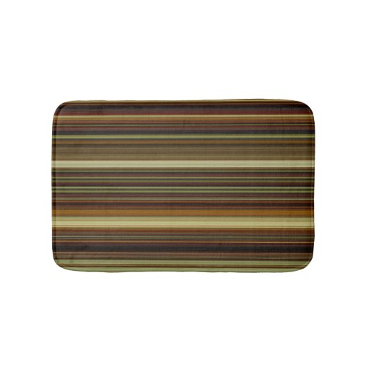 Tapis De Bain Brown Gold et Green Stripes (Devant)