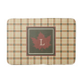 Tapis De Bain Brown Plaid Motif Automne Maple Leaf Monogramme (Devant)
