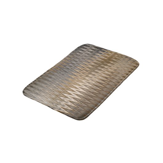 Tapis De Bain Brown Toned Wavy Motif (Angle)