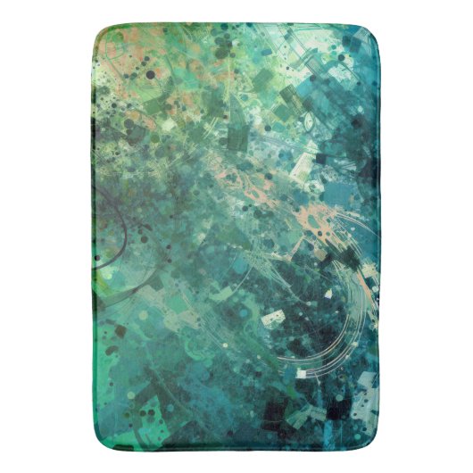 Tapis De Bain Bruit vert Abstrait (devant Vertical)
