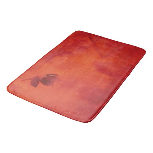 Tapis De Bain Brûlé Orange Persimmon Feuilles Abtract Automne (Angle)