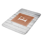 Tapis De Bain Brûlé Orange Rustique Monogramme Mat de bain (Angle)