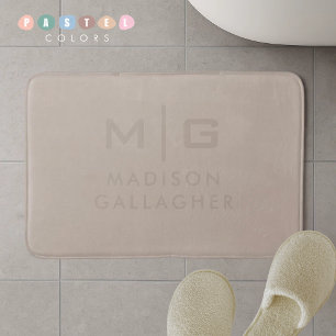 Tapis De Bain Brun clair pastel beige doux et solide