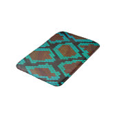 Tapis De Bain Brun de serpent et copie turquoise (Angle)