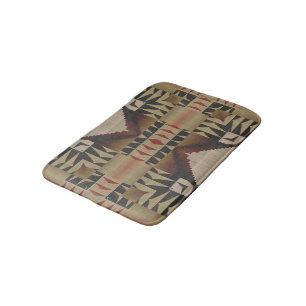 Tapis De Bain Brun Taupe Marron Rouge Noir Art Tribal
