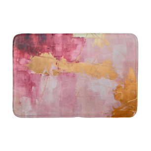 Tapis De Bain Brush artistique touche or et rose