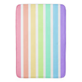 Tapis De Bain Bubblegum arc-en-ciel et bandes blanches (devant Vertical)