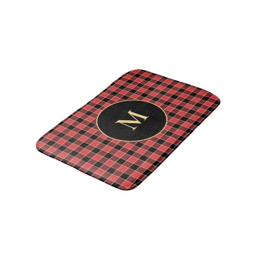 Tapis De Bain Buffalo Check Motif Monogramme Couleurs personnali (Angle)