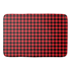 Tapis De Bain Buffalo Plaid Red Black Check