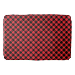 Tapis De Bain Buffalo Plaid Red Black Check