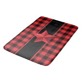 Tapis De Bain Buffalo plaqué rouge/noir avec Red Star Design (Angle)