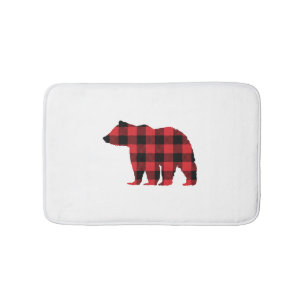Tapis De Bain Buffle d'ours noir Chèque de bain Mat