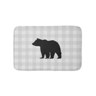 Tapis De Bain Buffle d'ours noir Chèque de bain Mat