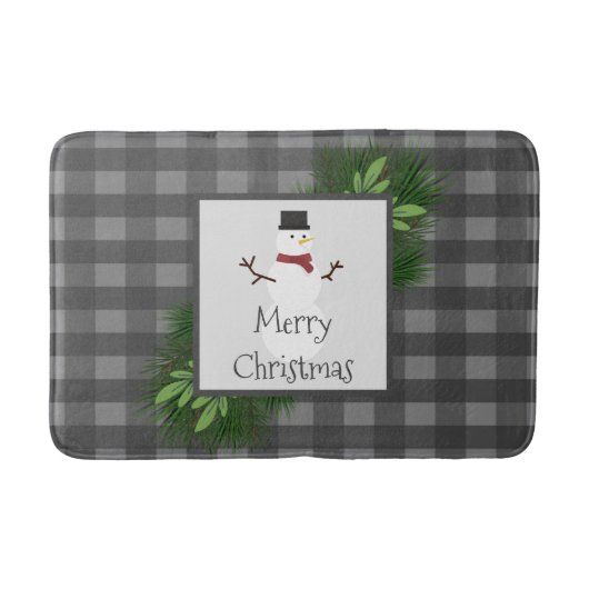 Tapis De Bain Buffle gris neige Plaid Bath Mat (Devant)